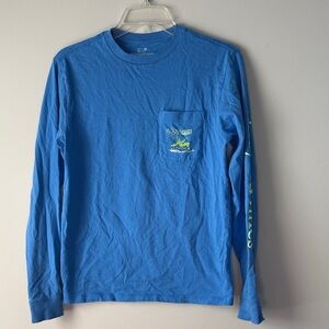 Vineyard Vines Blue Long Sleeve Shirt Ski Theme